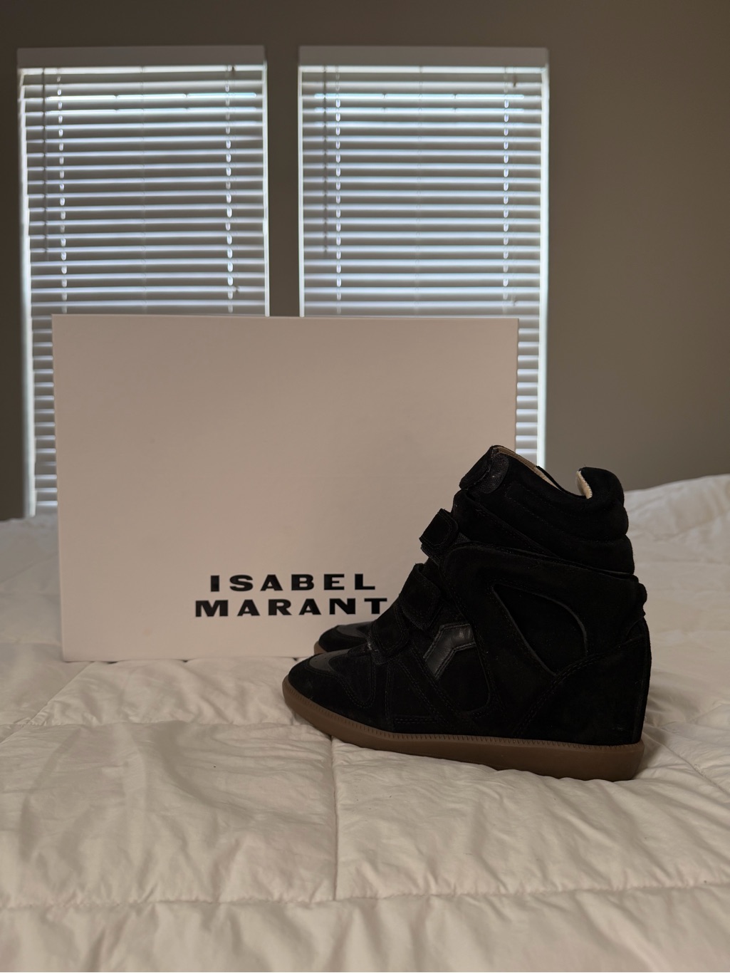Isabel Marant Bekett Black Wedge Sneakers Eu 38 / Us 8 With Box